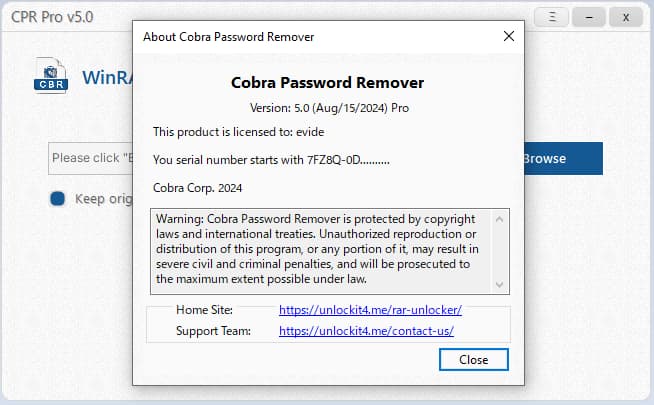 cobra password remover pro license key